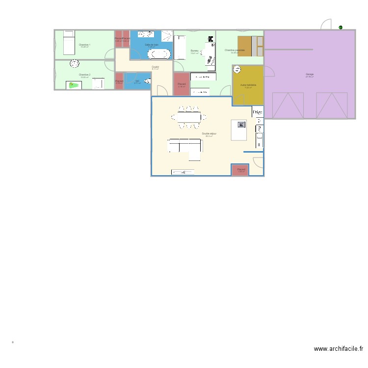 idee maison en L . Plan de 0 pièce et 0 m2