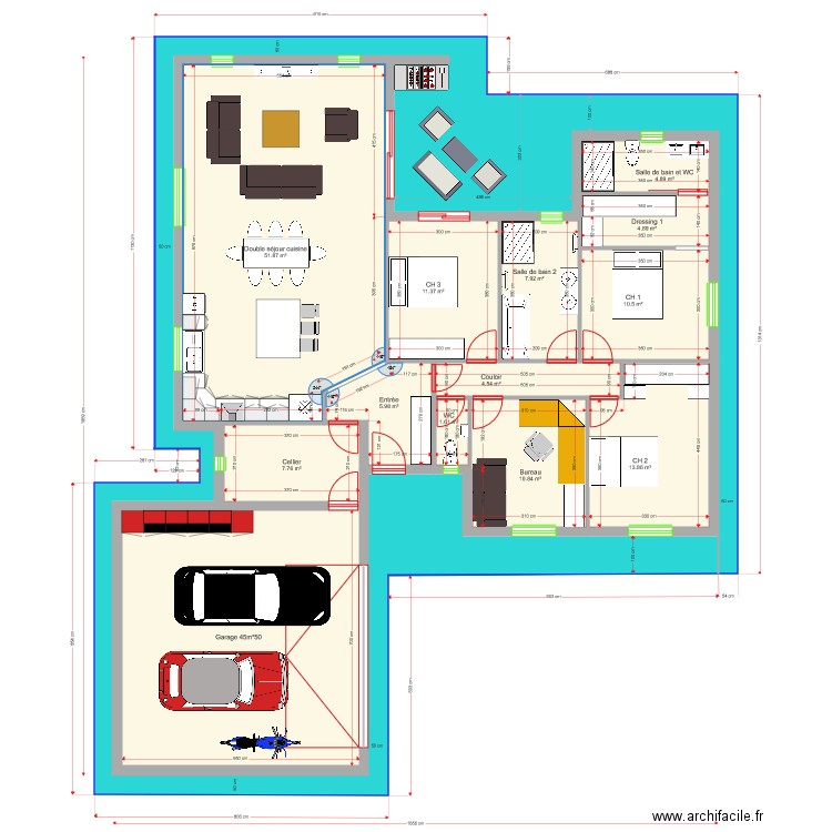 Plan Perso II 136 m2 bis. Plan de 0 pièce et 0 m2