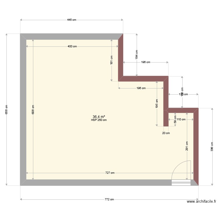 BLANCHARD EMPORIO VANNES. Plan de 1 pièce et 36 m2