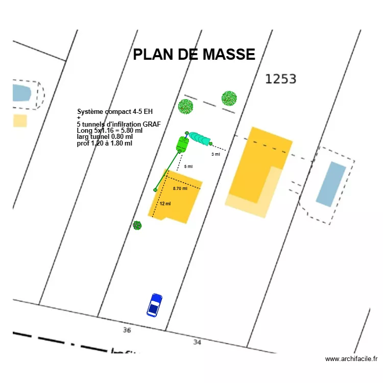Sentenac tunnel graf. Plan de 