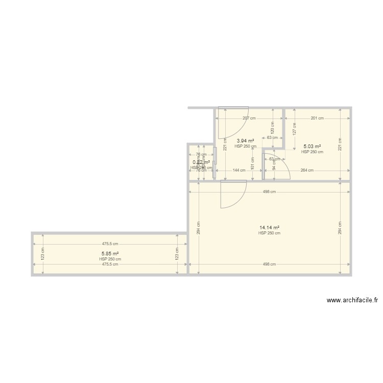 siblot montmailler. Plan de 5 pièces et 30 m2