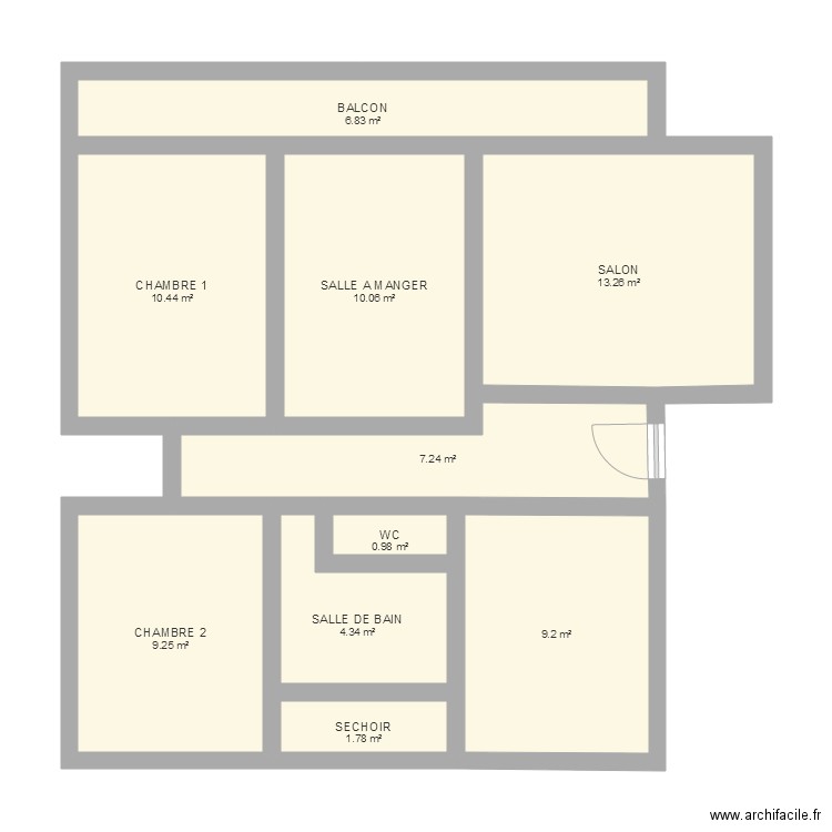 plan appartement avec cotes