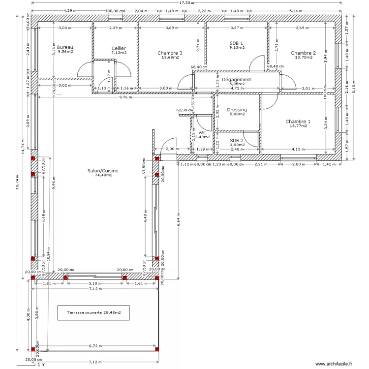 PLAN MAISON CAZEAUX/LAMARQUE. Plan de 