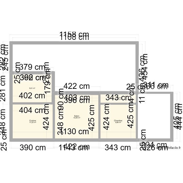 Maison Igo. Plan de 5 pièces et 48 m2