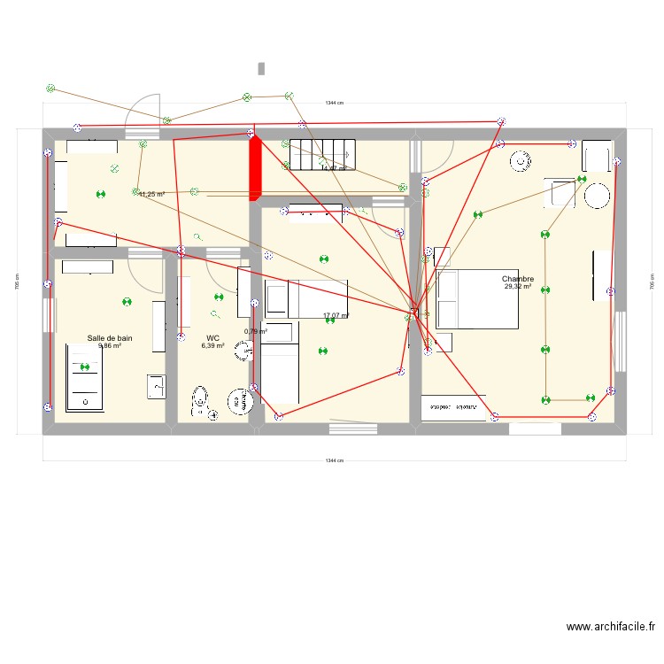 Nanchard. Plan de 7 pièces et 79 m2