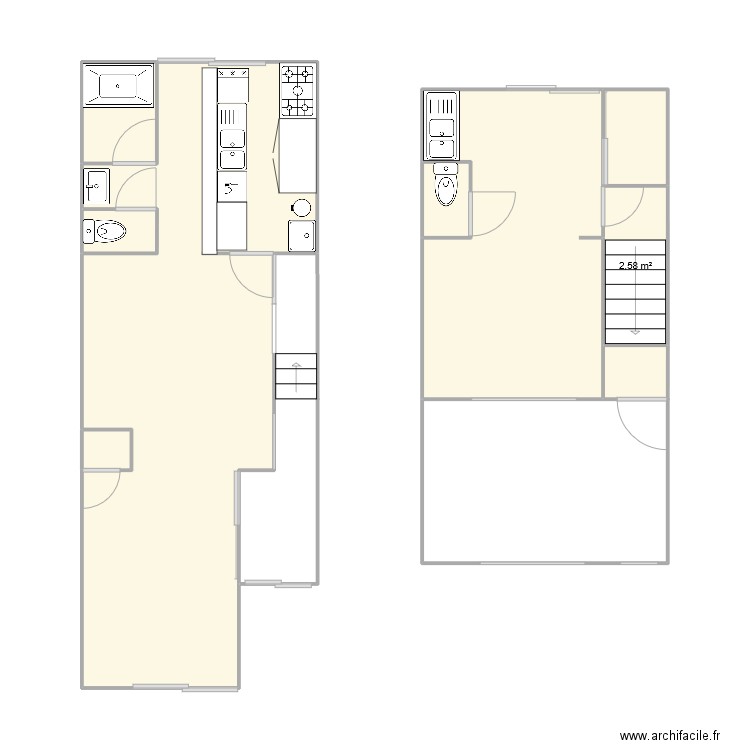 Mimosa 2. Plan de 9 pièces et 50 m2