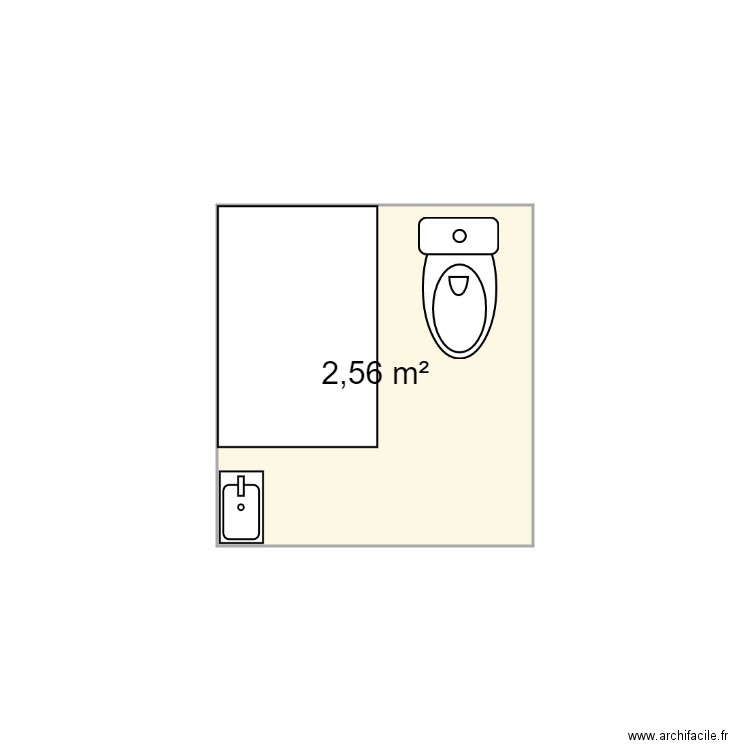 salle de douche. Plan de 1 pièce et 3 m2