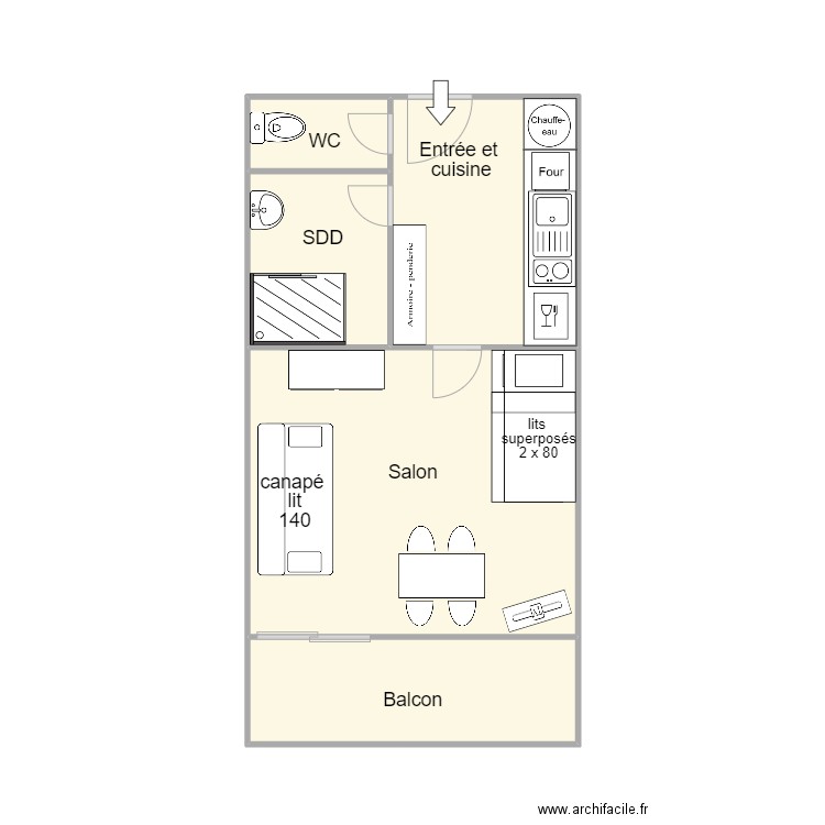 sylb27. Plan de 4 pièces et 32 m2