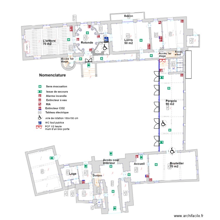 Château Pontarmé RDC. Plan de 2 pièces et 7 m2