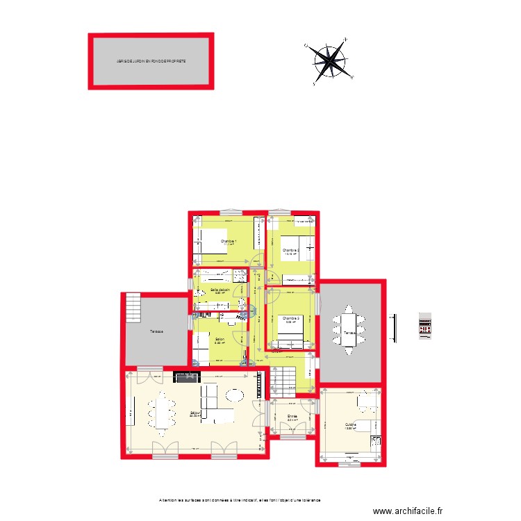 BI1999  RDC côté. Plan de 0 pièce et 0 m2