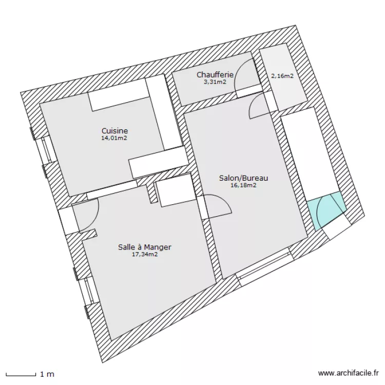 PETIT RDC Apr&egrave;s travaux. Plan de 