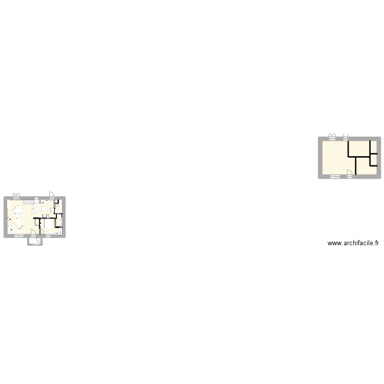 ma maison rdc. Plan de 3 pièces et 129 m2