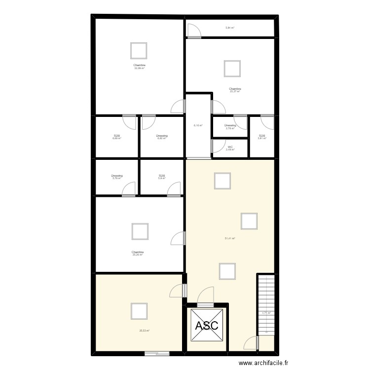 91 Yerres 32 Parc Existant 29082022. Plan de 22 pièces et 435 m2