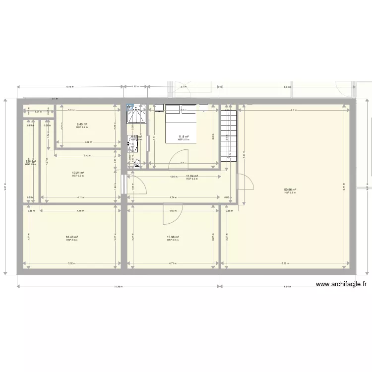 Plan extension salon 12 m v 2. Plan de 