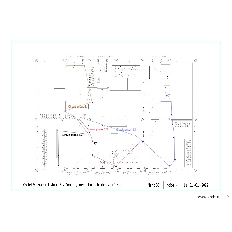 R+2 électricité prises. Plan de 0 pièce et 0 m2