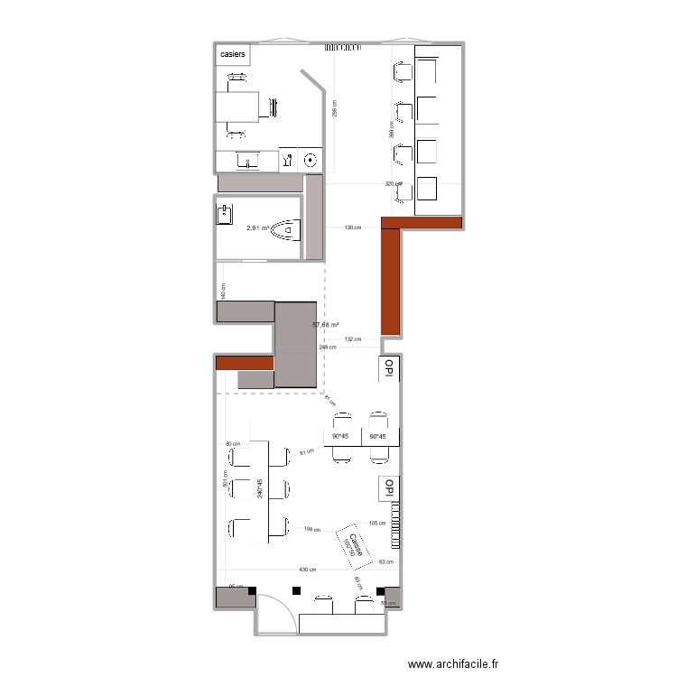 NB21 _ GVA_ Favon V11. Plan de 2 pièces et 61 m2