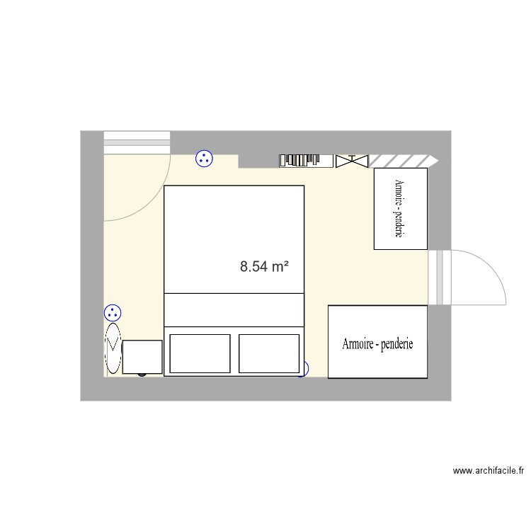 chambre Hugues. Plan de 0 pièce et 0 m2