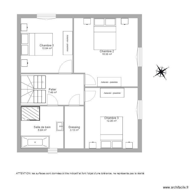 BI 1645 1er étage . Plan de 0 pièce et 0 m2