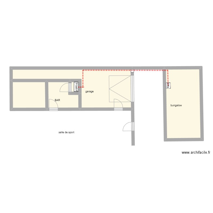 MFR la bouchere. Plan de 5 pièces et 54 m2