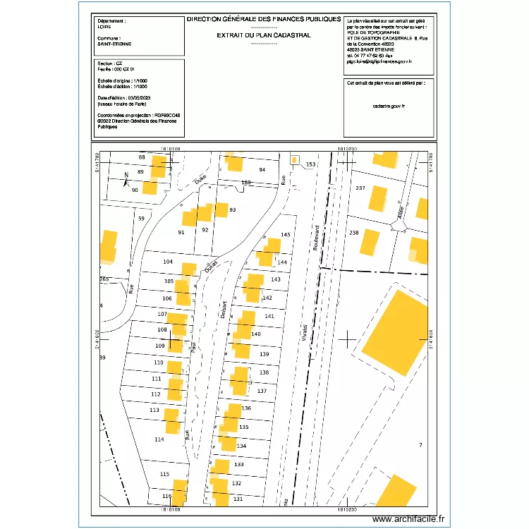 projet. Plan de 