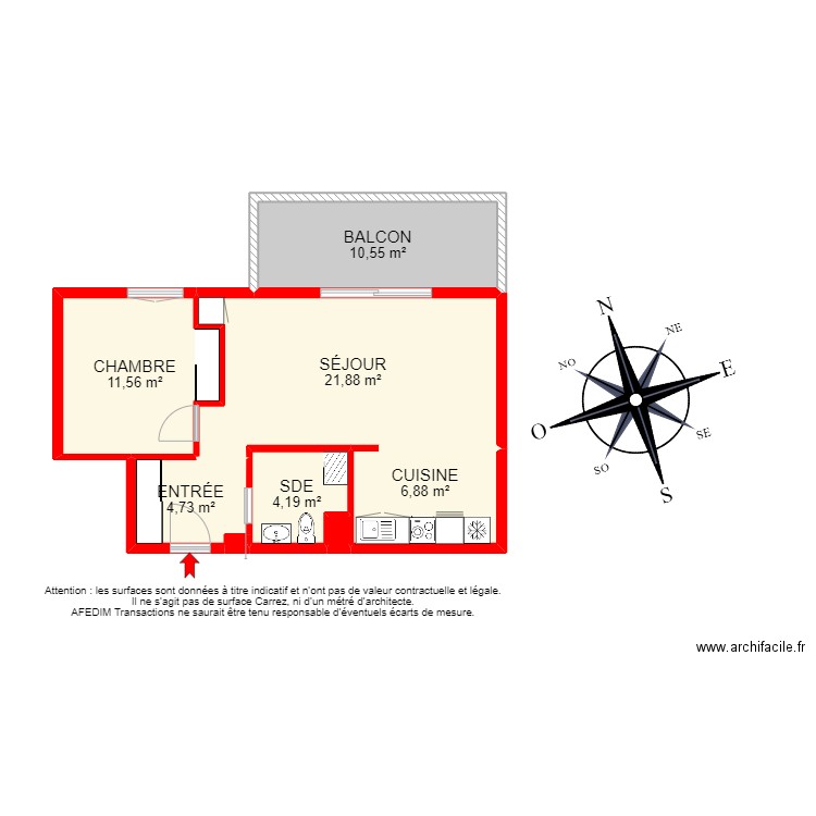 BI 14123 - . Plan de 11 pièces et 88 m2