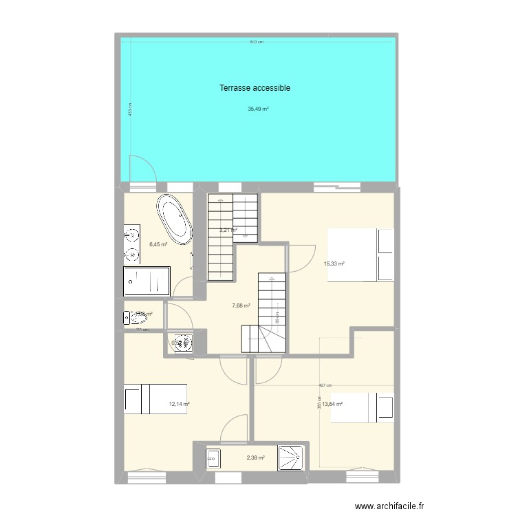 BE-ETAGE_Benoit_modif. Plan de 0 pièce et 0 m2