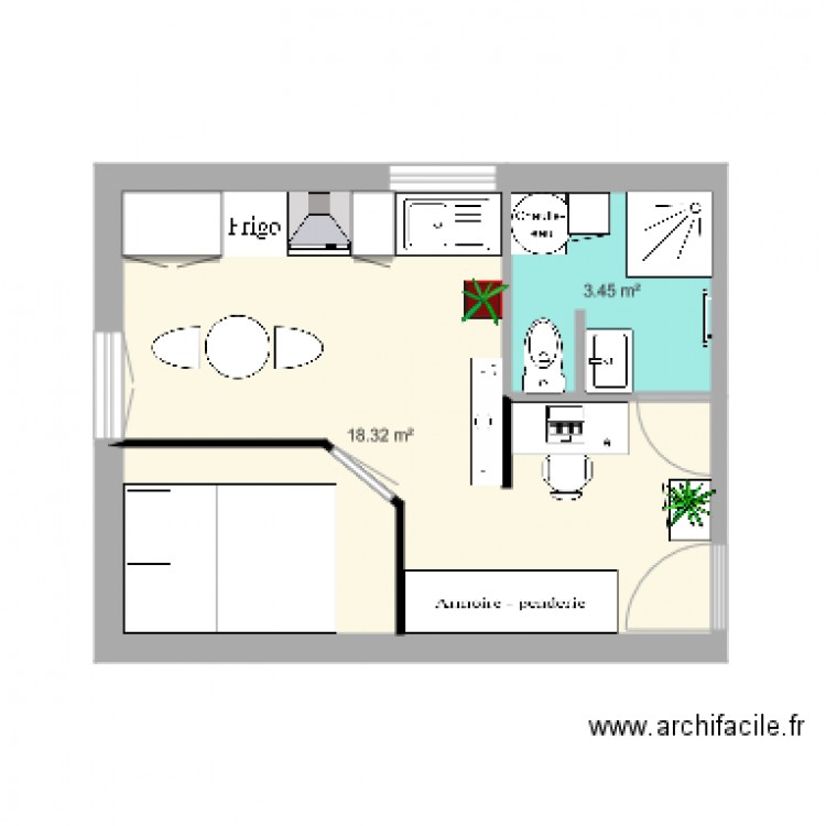 Appartement 1er étage droit vide. Plan de 0 pièce et 0 m2