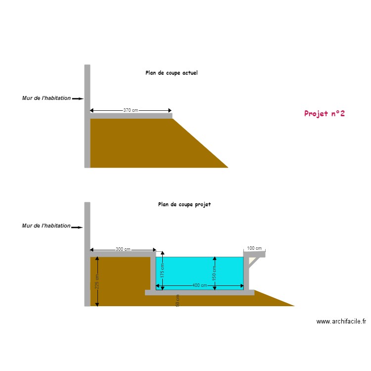 Plan de coupe piscine 2. Plan de 0 pièce et 0 m2