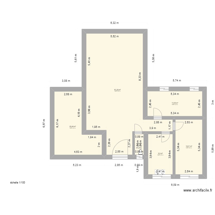 2023 09 11 permis V3. Plan de 6 pièces et 120 m2