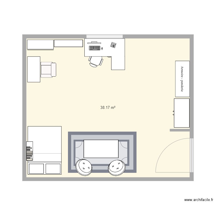 Chambre ado 16 ans. Plan de 0 pièce et 0 m2