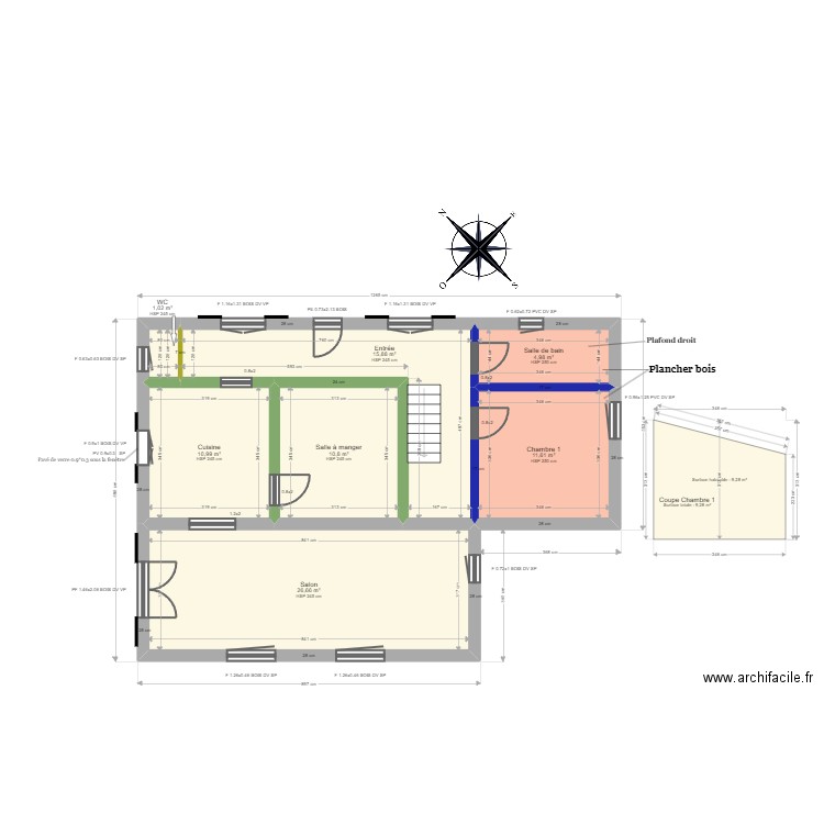 ML23017674. Plan de 14 pièces et 151 m2