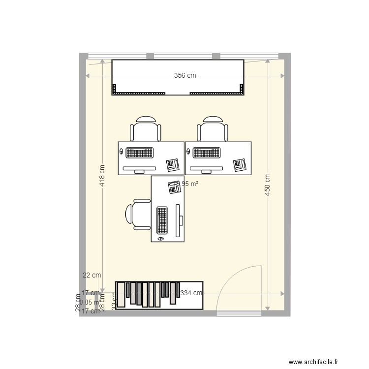 Bureau COM Collaboratrice. Plan de 0 pièce et 0 m2