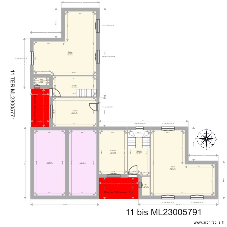 11 Bis / ter Roussillon. Plan de 24 pièces et 293 m2