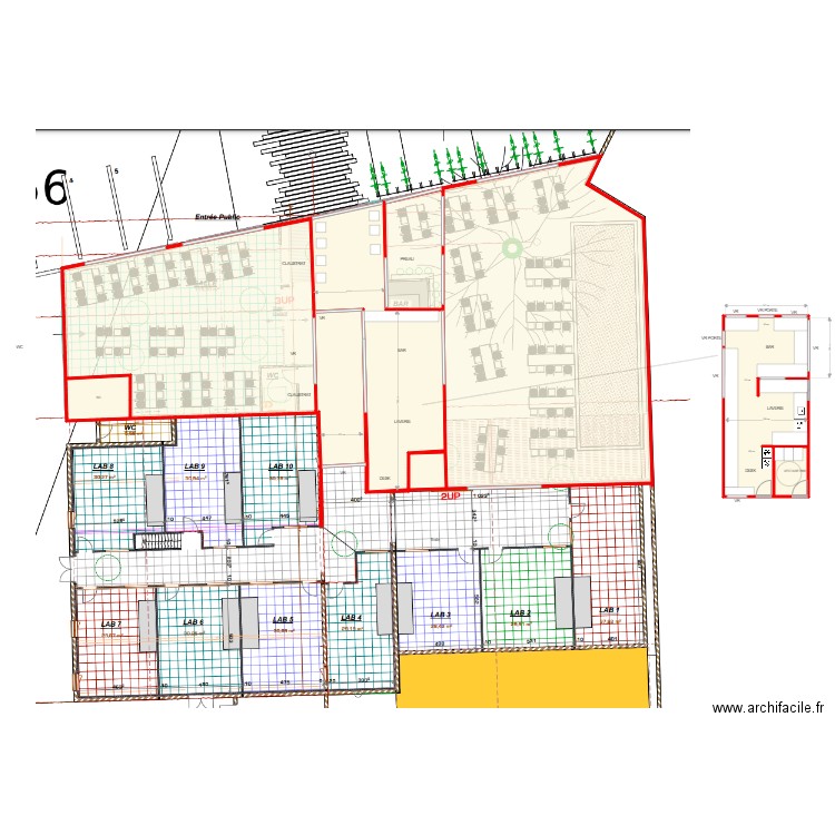 COZINE V8. Plan de 9 pièces et 561 m2