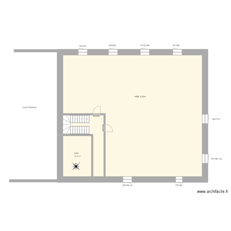 Le Couvent ML23010034. Plan de 1 pièce et 14 m2