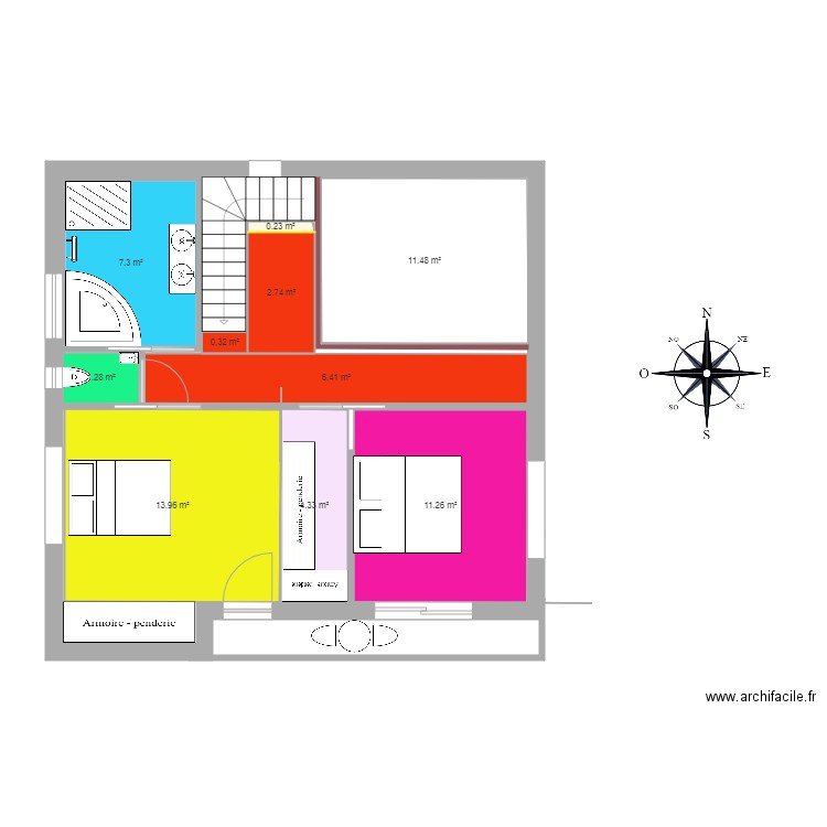 etage. Plan de 0 pièce et 0 m2