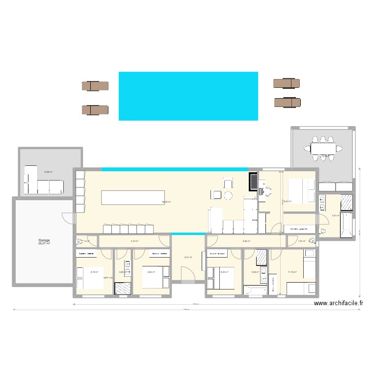 Serravalle nouvelle construction 6. Plan de 17 pièces et 207 m2