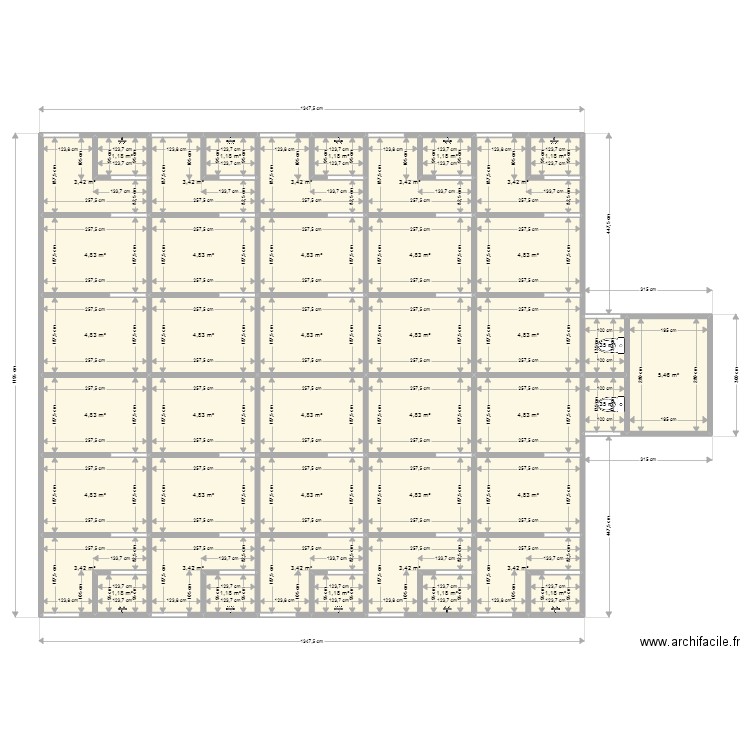 Chambre + Salon. Plan de 0 pièce et 0 m2