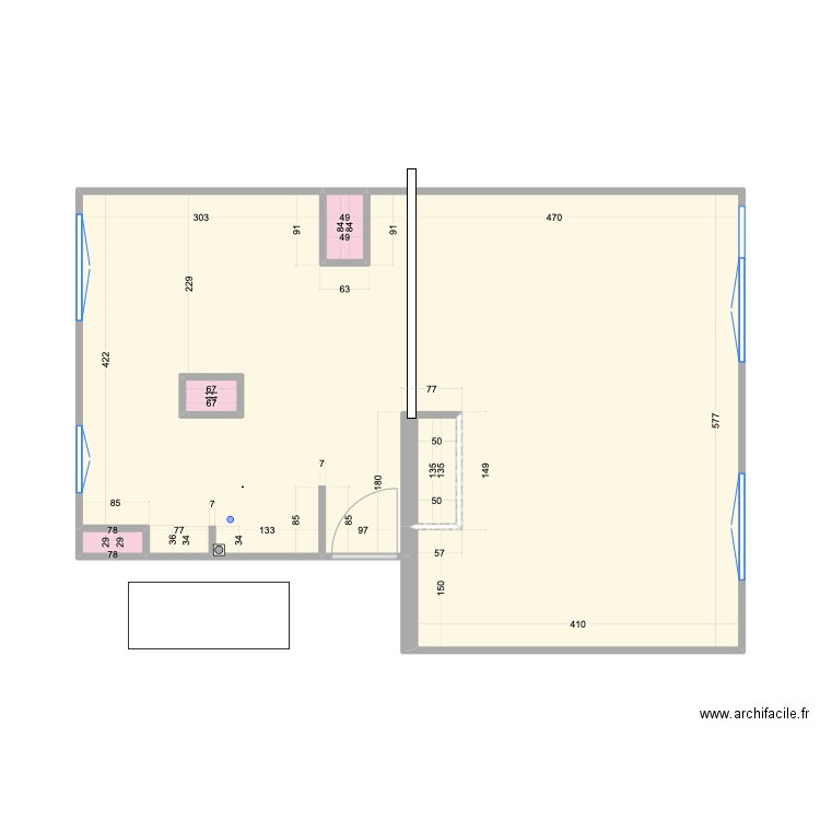Appart Julia_Métrage SDB WC anciens murs_20230802. Plan de 0 pièce et 0 m2