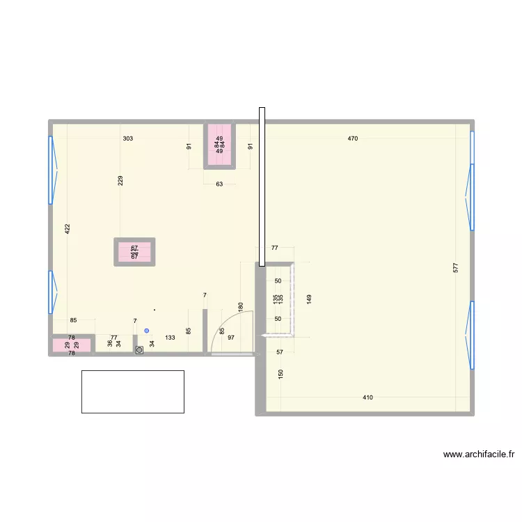 Appart Julia_M&eacute;trage SDB WC anciens murs_20230802. Plan de 