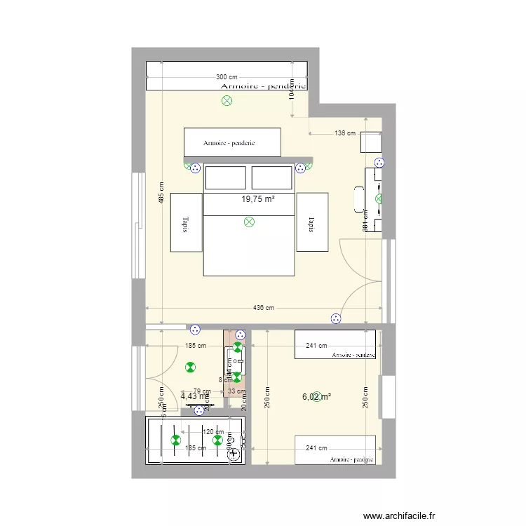 chambre jen et greg. Plan de 