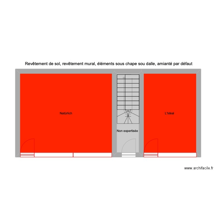 Rois . Plan de 3 pièces et 43 m2