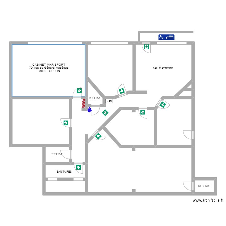 MKR SPORT. Plan de 12 pièces et 200 m2