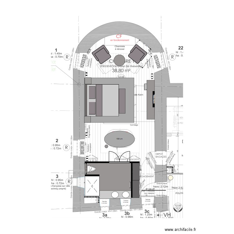 chambre 1 Christelle. Plan de 0 pièce et 0 m2