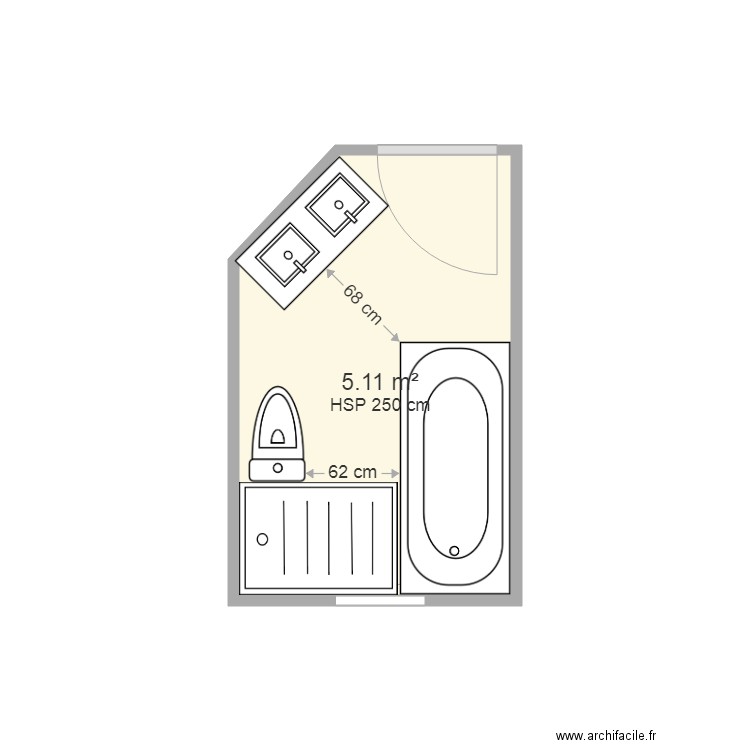 salle de bain cursan 2. Plan de 0 pièce et 0 m2