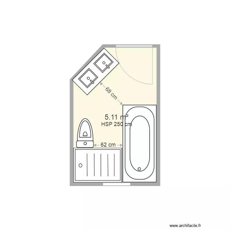 salle de bain cursan 2. Plan de 