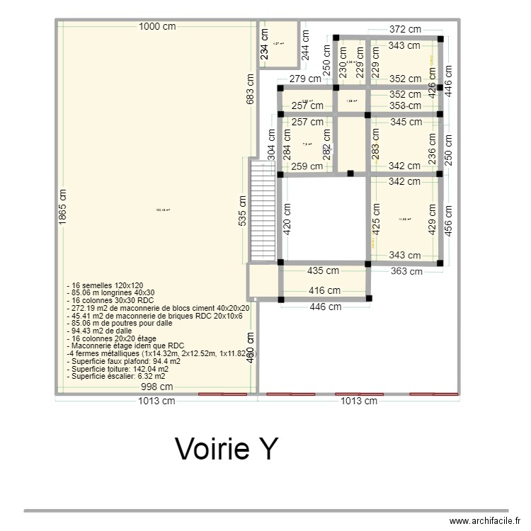 vue en plan Callixte Nyabugete IV disposition des longrines. Plan de 8 pièces et 248 m2