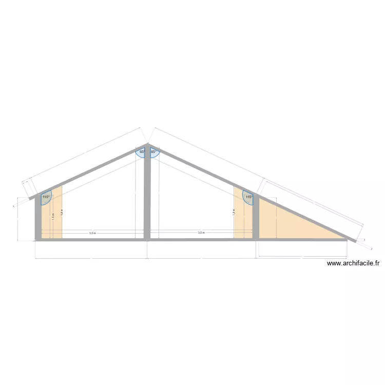 toiture. Plan de 10  et 64 m²