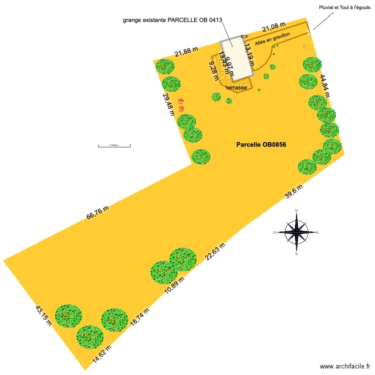 plan cadastral. Plan de 2 pièces et 146 m2