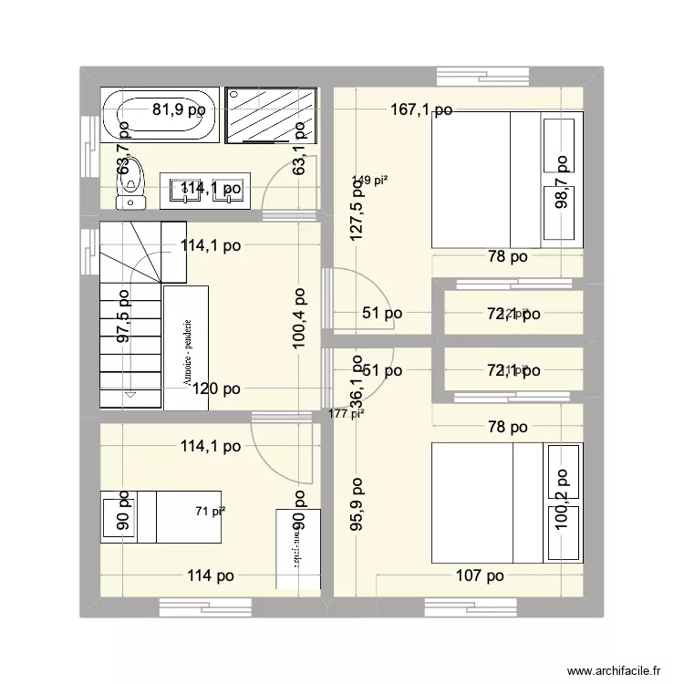 FLO &Eacute;TAGE projet. Plan de 5  et 39 m²